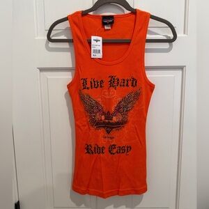 NWT Harley Davidson Las Vegas Tank shirt with rhinestones. Women’s XL